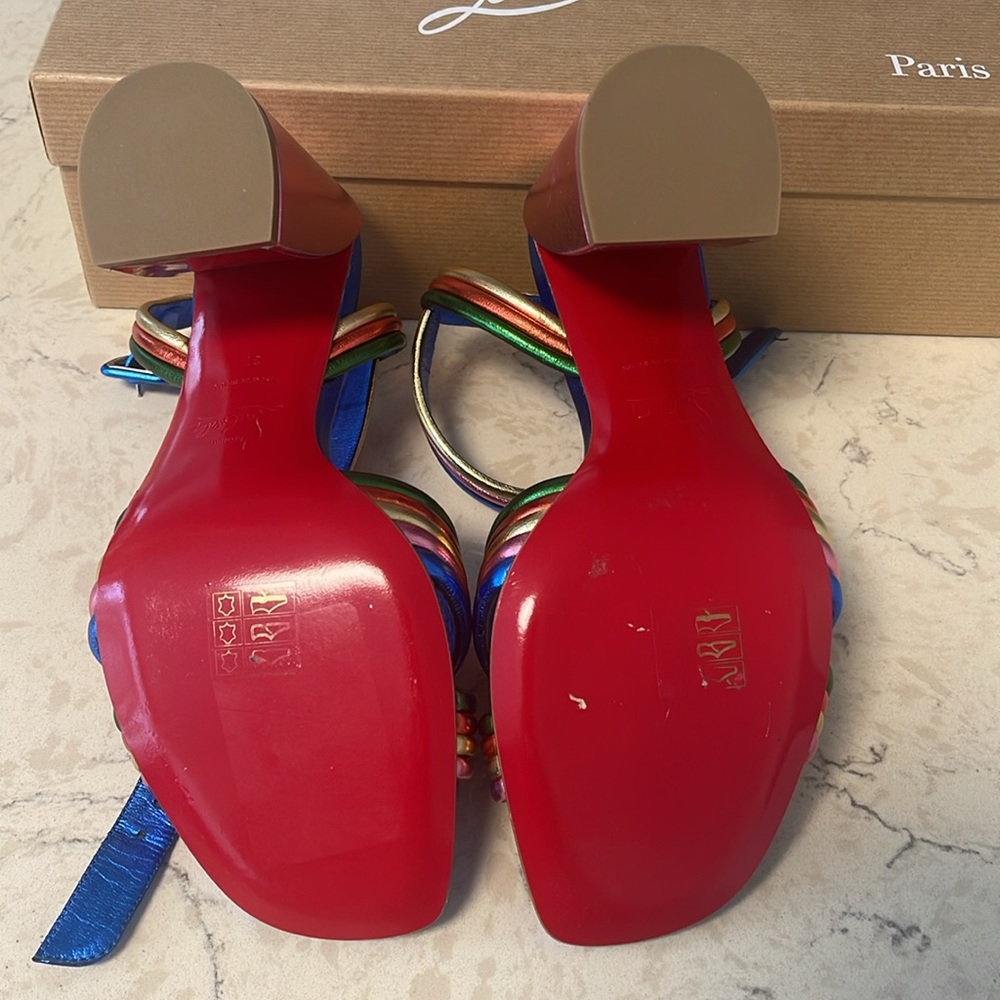 CHRISTIAN LOUBOUTIN Manola Leather Sandals 85. Size 37. - Picture 7 of 13